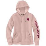 Carhartt Women's Relaxed Fit Midweight Logo Sleeve Graphic Sweatshirt, Ash Rose, Medium