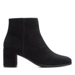 Clarks Women's Freva55 Zip Chukka Boot, Black Sde, 6 UK