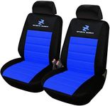 WOLTU Car Van Seat Covers Front Pair blue black Universal for Cars Vans Car Seat Protector