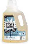 Molly's Suds Liquid Laundry Detergent | Natural Laundry Detergent Soap for Sensitive Skin | 2x Concentrated, High Efficiency (HE) | Unscented - 100 Loads