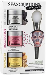 Spascriptions Purifying, Age Defying and Glowing Metallic Masks with Applicator, 3 count