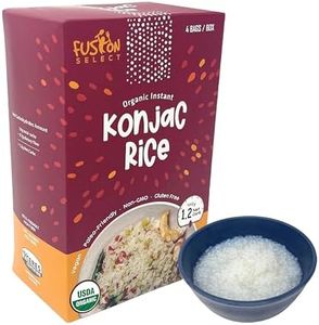 Fusion Select Packs Organic Konjac Noodles - Shirataki Plant-Based Substitute - Healthy Diet Pasta - Rich in Fiber - Vegan, Keto, Paleo-Friendly, Zero Gluten, Low-Carb & Low-Calories (Shirataki Rice, 4 Count (Pack of 1))