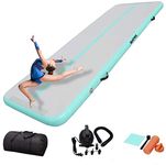 DAIRTRACK IBATMS Air Tumbling Mat 10ft/13ft/16ft/20ft Inflatable Gymnastics Air Mat Tumble Track with Air Pump for Home Use/Training/Cheerleading/Yoga/Water