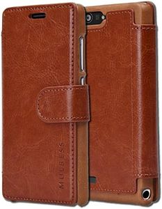 Mulbess Layered Huawei Ascend P7 mini Case, Huawei Ascend P7 mini Phone Cover, Flip Leather Wallet Phone Case for Huawei Ascend P7 mini, Brown