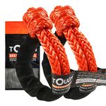 TOUGH 7 pcs(2pcs 1/2" X22'plus-55000lbs+5pcs 11000lbs) Synthetic Soft Shackle with 4 Sleeves +1 Bag for Sailing SUV ATV Truck Jeep Off Road Recovery (Orange, 2Pcs 1/2" X 22" Plus+ 1*Bag+4*Sleeves)