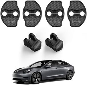 YONZEE 2025-2017 Tesla Model 3 Door Lock Cover Protector [Carbon Edition],Door Striker Latches Stopper Covers for Model 3 Accessories,6 Pack
