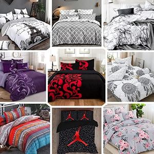 Ultra Soft Doona Duvet Quilt Cover Set - 9 Designs - 6 Sizes - Single/KS/Double/Queen/King/Super King (Queen, 4)