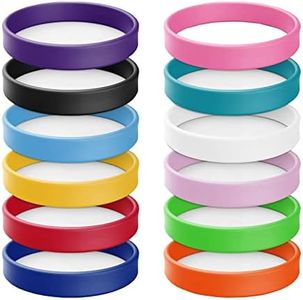 12 Wholesale Rubber Silicone Bracelets Solid Color Silicone Wristbands Colored Rubber Stretch Bracelets for Women Men Teen Gifts (12 Color Mixed)