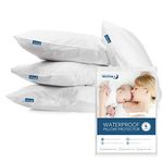 Bed Bug Proof Pillow Protectors 4 Pack, Standard 20 x 26 inch Waterproof Pillow Protectors, Soft Zippered Pillow Encasement, Pillow Cover White