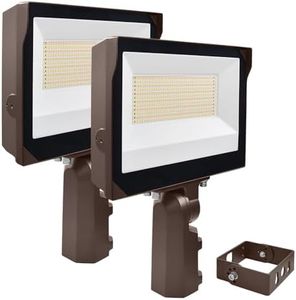 LUXRITE 100/120/150W LED Flood Lights Outdoor with Photocell Sensor, Up to 21900LM Super Bright Security Light, 3CCT 3000K-5000K, IP65 Waterproof, Slipfitter and Trunion Mounts, UL Listed (2 Pack)