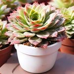 Original Laxmi Kamal Vastu Plant, Sempervivum Live Succulent Plant with Pot, Indoor Plant, Live Plant, Good Luck Plant