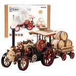 ROKR 3D Puzzle for Adults Steam Engine Tractor Locomotive Model Kit Electric Vintage Car Assembly Wooden Puzzles Vehicle Hobbies for Men Birthday Christmas