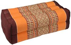 Meditation Cushion & Yoga Prop, 100% Kapok (Orange & Brown). by Kapok-Dreams.