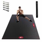 HAPBEAR Extra Large Exercise Mat-9'x6'x8mm(1/3 inch), Shoes-Friendly, Non-Slip, Ultra Durable, Thick Workout Mats for Home Gym Flooring Cardio, Yoga Mats for Fitness, High-Density Exercise Mat