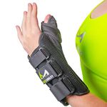 BraceAbility Wrist and Thumb Spica Splint - De Quervain's Tenosynovitis Long Forearm Cast Stabilizer for Tendonitis, Sprains, Thumb Brace for Arthritis Pain and Support - (L Left Hand)