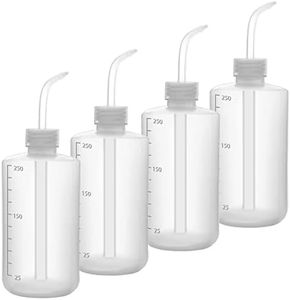 JESSTOLO 4 Pezzi Bottiglie di Plastica da Spremere, 250 ml Bottiglie di Sicurezza Wash Bottiglie Traslucida per Giardinaggio/Innaffiare Piante/Laboratorio/Oli/Liquidi