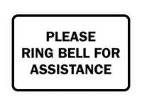 Signs ByLITA Classic Framed Please Ring Bell for Assistance Sign (White) - Large