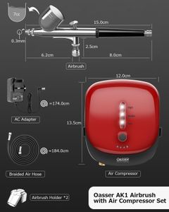 Oasser Airbrush Compressor Kit – Portable Dual-Action Airbrush Set