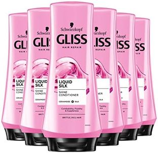 Schwarzkopf Gliss Liquid Silk Gloss Conditioner, with Keratin, Multipack 6 x 200 ml