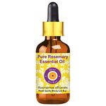 Deve Herbes Rosemary Essential Oil (Rosmarinus officinalis) with Glass Dropper for Healthy Hair Pure | Non-Sticky | Non-greasy | Lightweight | Men & Women | All Hair Types | 15ml