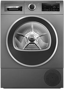 Bosch Home & Kitchen Appliances Bosch WQG245R9GB Serie 6 Heat Pump Tumble Dryer with 9kg Capacity, SelfCleaning Condenser, AutoDry, ActiveAir, Fast drying within 40 minutes, Grey