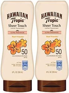 Hawaiian Tropic Sheer Touch Ultra Radiance Lotion Sunscreen SPF 50, 8oz Twin Pack | Hawaiian Tropic Sunscreen SPF 50, Sunblock, Oxybenzone Free Sunscreen, Body Sunscreen Pack, 8oz each