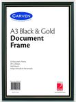 CARVEN QFWBKGLDA3 Document Frame, Black,Gold A3