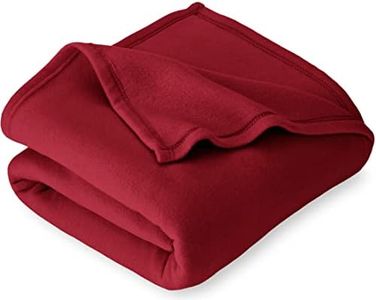 BSB HOME® 300 GSM Special for Heavy Winter Plain Light Weight Polar Fleece Blanket for Single Bed (152x220 cm, Color-Red or Maroon)