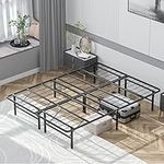 Giantex Platform Bed Frame, 14 Inch Foldable Metal Mattress Foundation, Heavy Duty Queen Bed Frame with Steel Slat, SmartBase Tool-Free Assembly w/Underbed Storage Space, No Box Spring Needed