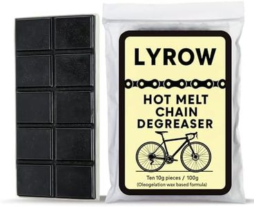 Lyrow Hot Melt Bike Chain Degreaser Wax Chips, 10 Pre Portioned Blocks Total 100g, Solvent Free Factory Grease Remover for Bicycle Chains, Quick and Professional Chain Wax Preparation
