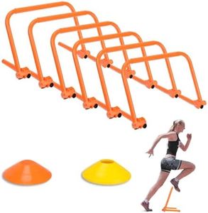 Agility Speed Training Hurdles, Adjustable Agility Training Hurdles for Football, Basketball, Soccer Hurdles Training Equipment Set of 6, with 12 Marker Cones, 1 Storage Bag