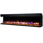 Endeavour Fires Rosedale 3D Media Wall Inset Electric Fireplace with Multi Flame Colours Log & Crystal Set, 7day Programmable Remote Control 1&2kW (78''/2030mm)