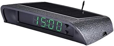 Solar Clock for Car - Car Dashboard Clocks - Portable Stick-on Digital Battery Operated and Solar Powered, Car