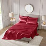 Premier Comfort SHET20-507 Satin 6Piece Sheet Set Cal King Red,Cal King