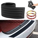 Horolas Anti-scratch Rubber Rear Bumper Protector Cover, Black Door Sill Protector Stickers Universal Fit for Car Pickup SUV Truck (35.4 * 3.14inch)