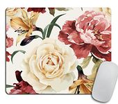 Watercolor floral pattern with roses Oblong Shaped Mouse Mat Design Natural Eco Rubber Computer Desk