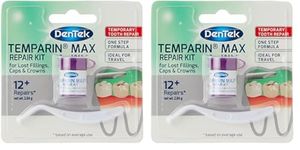 DenTek Temparin Max Home Dental Repair Kit for repairing lost fillings and loose caps, crowns or inlays - 12+/ 13+ Repairs(package may vary) (Pack of 2)