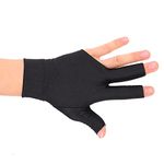 Haosie Pool Glove Left Hand, 3 Finger Snooker Gloves, Billiard Glove, Pool Table Gloves for Men Women