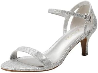 DREAM PAIRS Women's Lexii Fashion Stilettos Open Toe Pump Heel Sandals,Size 10,Silver Glitter,LEXII