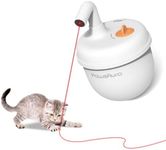 NWK Cat Laser Toy, Rechargeable Cat Laser Pointer with 360°Irregular Rotation and Tumbler Design, Fast & Slow Mode Available, Automatic Cat Toy with Catnip for Indoor Cat(White)