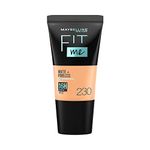 Maybelline New York Liquid Foundation, Matte & Poreless, Full Coverage Blendable Normal to Oily Skin, Fit Me, 230 Natural Buff, 18ml