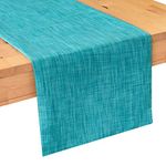 Teal Kitchen Table Runners (13x90 inch, Pack of 1) Fabric Lined | Properly Finished, No Fray Edges | for Home, Kitchen, Dining Room, Holiday, Wedding Party Décor