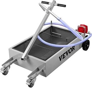 VEVOR Oil Drain Pan 15 Gallon Oil Drain Tank, 57L Low Profile Oil Drain Pan, Large Capacity Oil Change Pan, Foldable Hand, with Pump, Hose, Swivel Casters Wheels for Car, SUV, Trucks Oil Draining