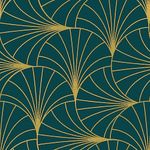 CiCiwind Peel and Stick Wallpaper Gold and Teal Wallpaper 44×300cm Self Adhesive Contact Paper Geometric Stripe Wallpaper Removable Vinyl Film for Living Room Bedroom Wall Furniture Decor