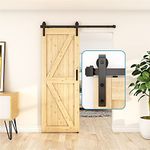 ZEKOO 4FT Barn Door Hardware Kit Single Sliding Closet Barn Door Kit Barn Door Track Rail Sliding Door for Cabinet Closet, Slide Smoothly Quietly, Easy Install