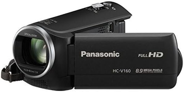 Panasonic HC-V160 Camcorder 8.9 Megapixel with 77x intelligent Long Zoom Full HD 1080P 2.7-Inch LCD Black (Renewed)