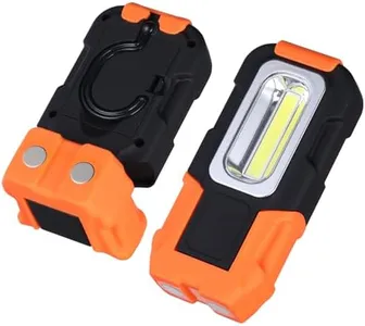 TORCHSTAR Portable LED Work Light, Hanging Hook & Magnetic Flashlight, Battery Operated COB Pocket Work Light for Car Repairing, Emergency, Hiking, Camping, Pack of 2