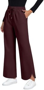 Xaatren Nurse Scrub Work Pants for Women,2-Way Stretch Mid-Rise Straight Leg Medical Workwear Drawstring & 4 Pockets Bottoms(Wine Red,Medium)