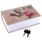 Diversion Book Safe, Dictionary Secret Cash Safe Box Bible Safe Storage Box with Security Key Diversion Book Hidden Safe(Rose Diary Type)