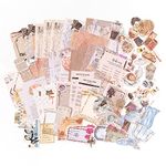 Aldieco 260pcs Vintage Scrapbooking Stickers Paper Pack, DIY Retro Journaling Supplies Stickers kit,Scrapbook Paper Accessories,Coffee Scrap Book Washi Paper Stickers